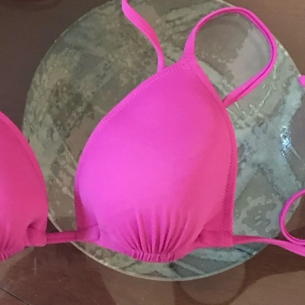 J CREW Berry Pink Triangle String Bikini Top